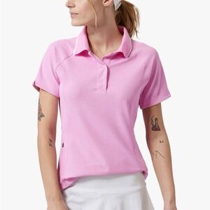 Athleta Everyday Polo Tee Women's Pink Polo Shirt Medium